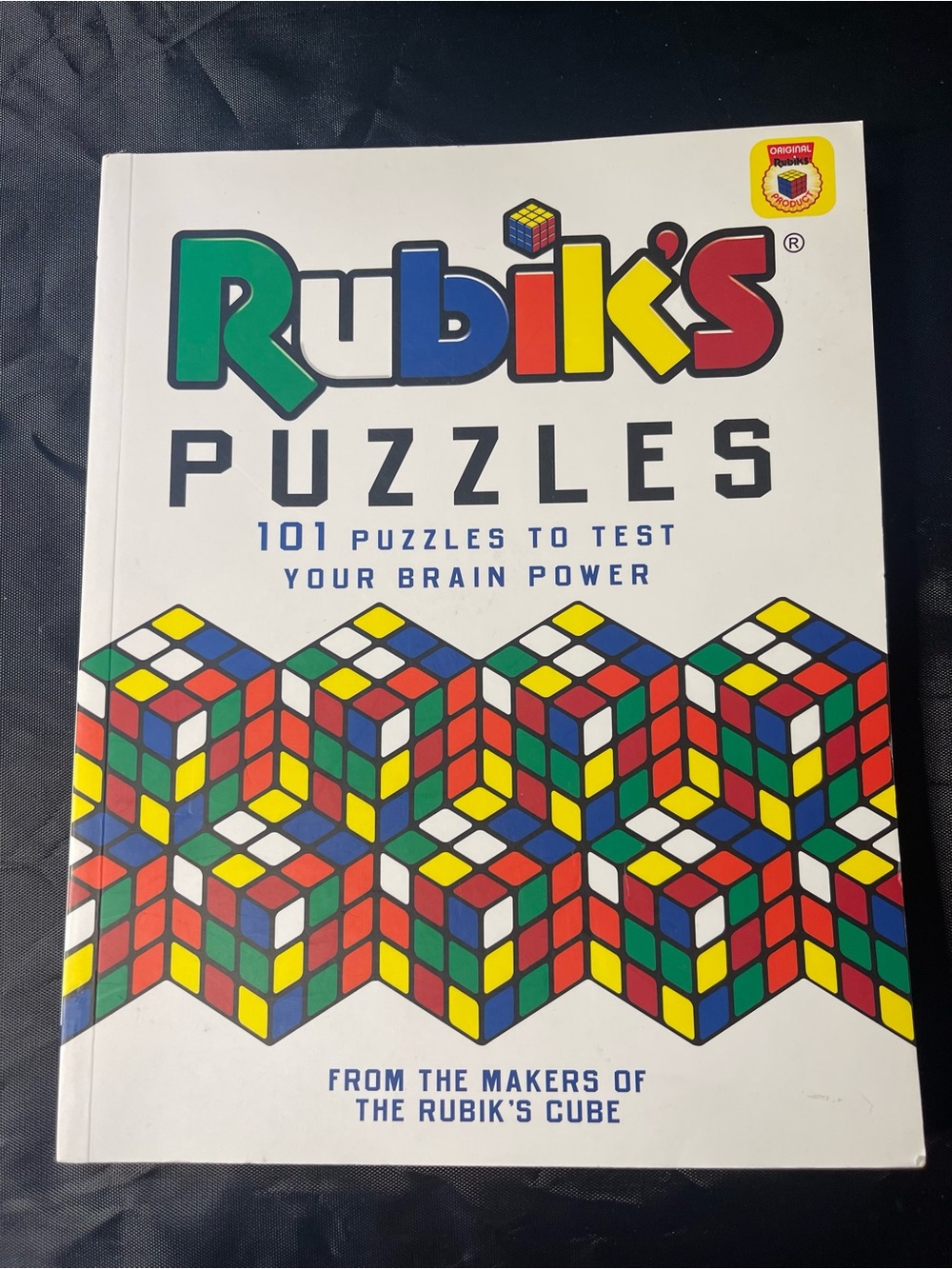 Puzzles Book - White Cover with Multi-Color Cube Artwork